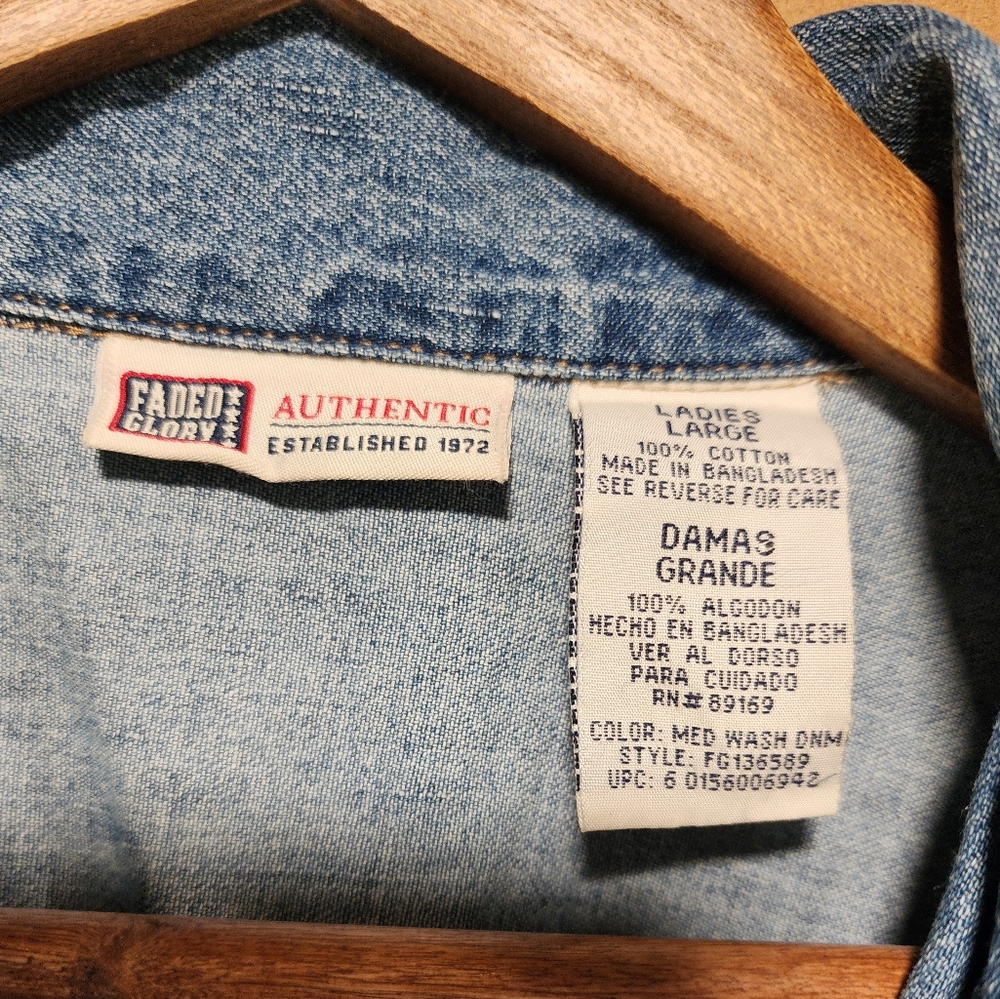 Vintage Y2K Faded Glory Denim Button-Down Dress - Picture 4 of 7